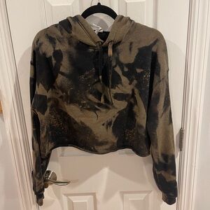 Bella Canvas Handmade Acid Wash Cropped Hoodie